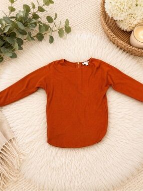 Michael Kors Rust Orange Long-Sleeve Knit Top